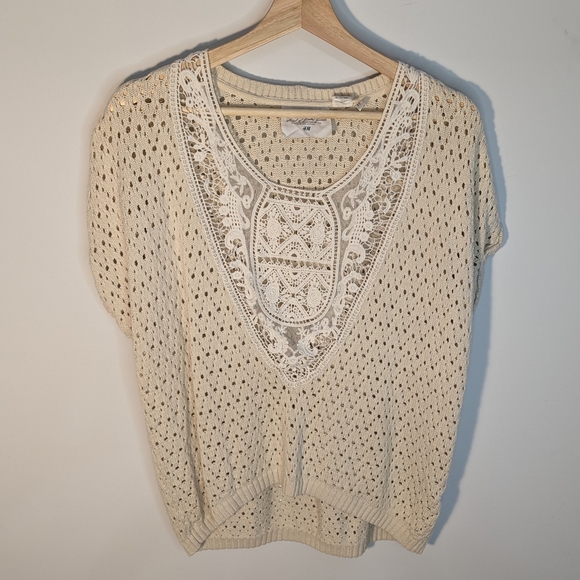 L.O.G.G Cream Knit Bohemian Cotton Shirt - Picture 1 of 5